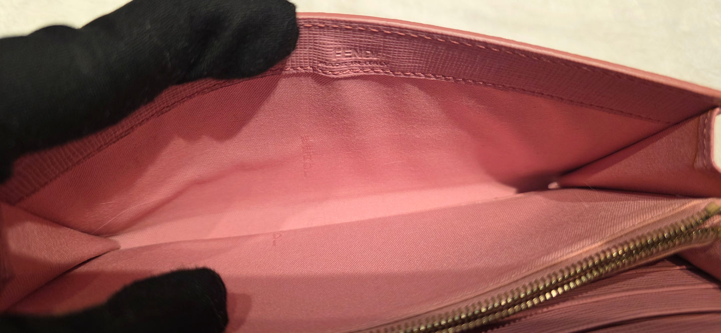 Authentic Fendi Pink OMBRE Zucca Long Wallet
