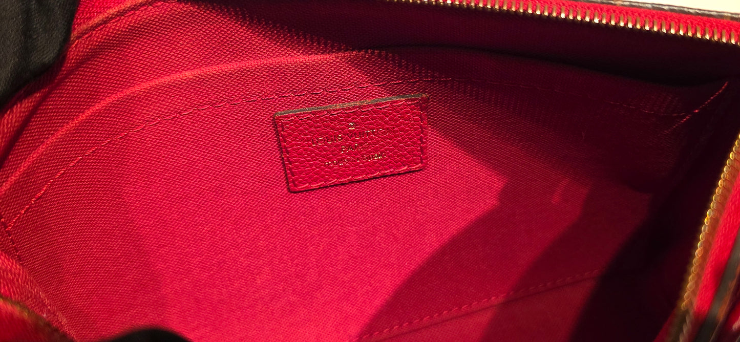 Authentic Louis Vuitton Pallas Clutch Red