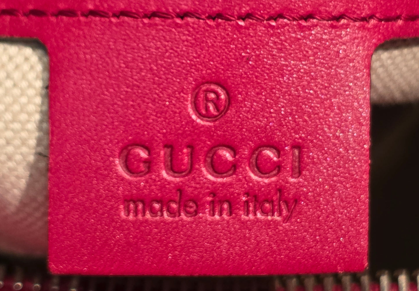 Authentic Gucci Boston Bag with Red Leather Trims