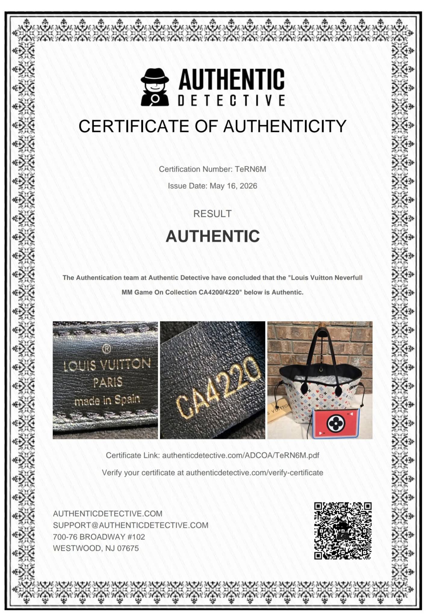 Authentic Louis Vuitton Neverfull MM with Pouch Game On Collection