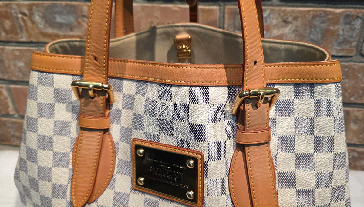 Authentic Louis Vuitton Hampstead MM Damier Azur