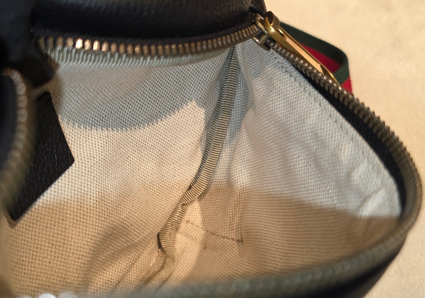 Authentic Gucci GG Logo Print Belt Bag - Small