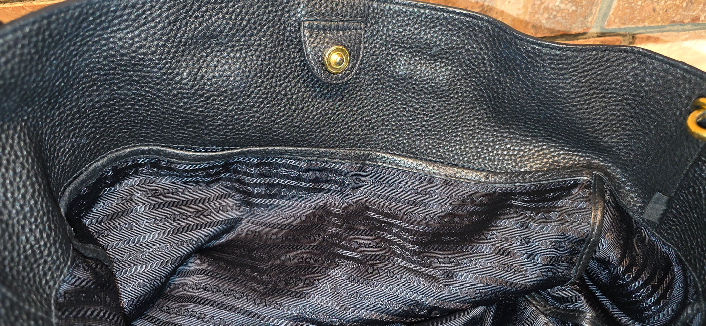 Authentic Prada Vitello Daino Leather Shopping Tote