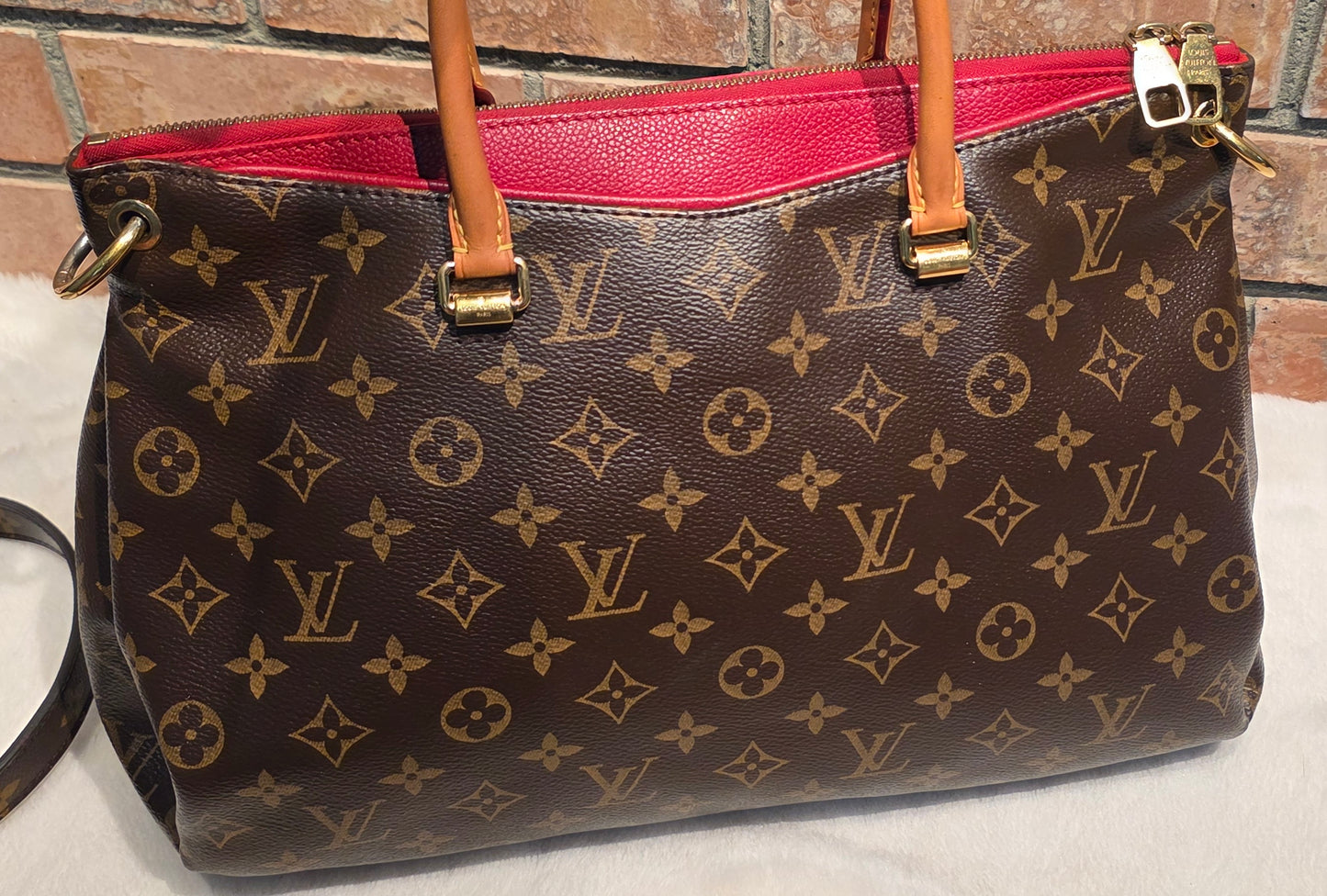 Authentic Louis Vuitton Pallas MM Red