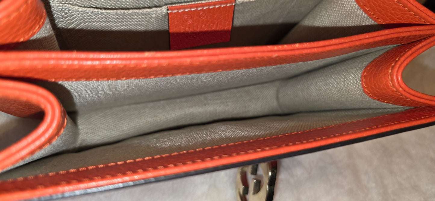 Authentic Gucci GG Interlocking Crossbody in Orange