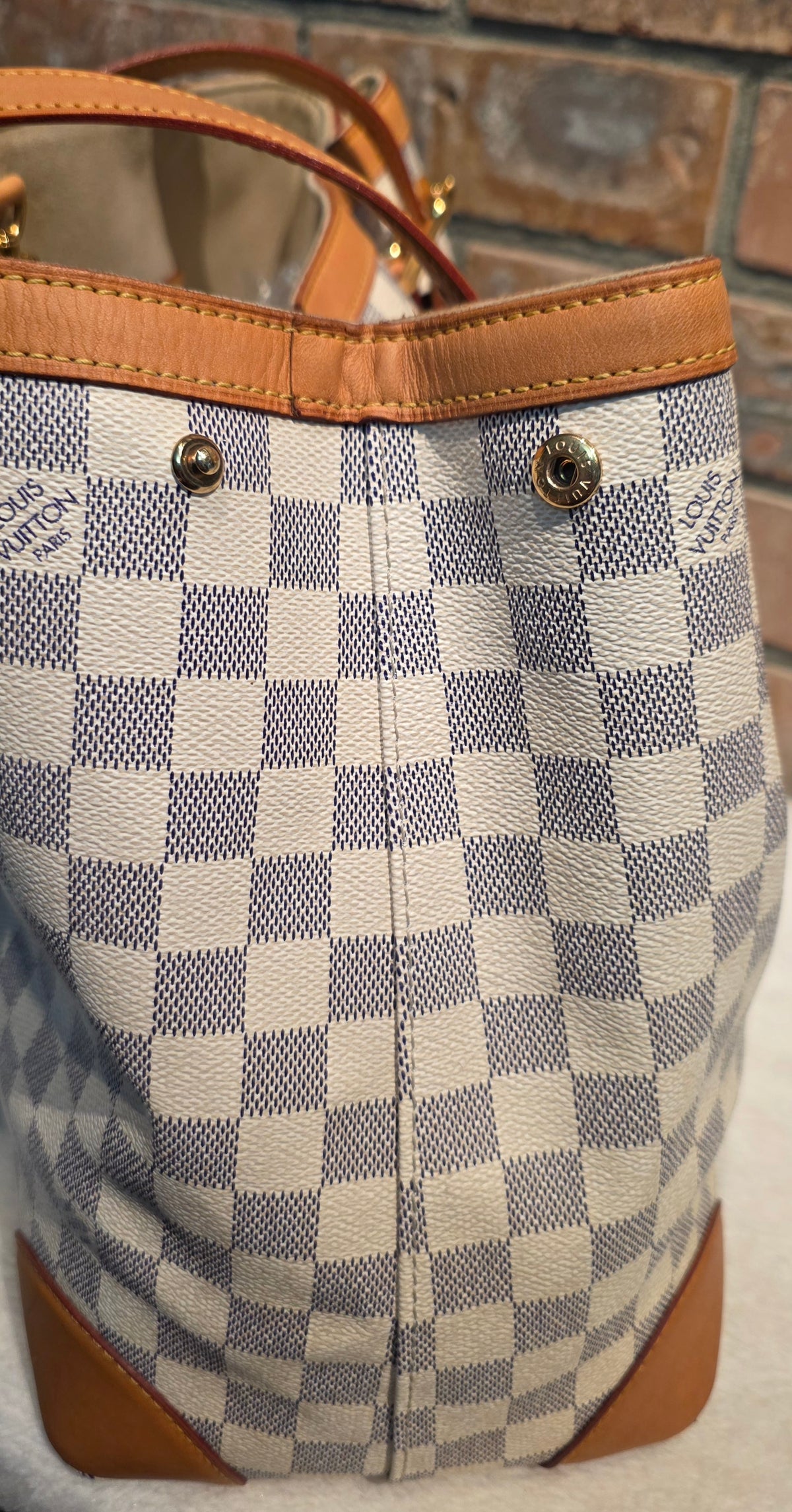Authentic Louis Vuitton Hampstead MM Damier Azur