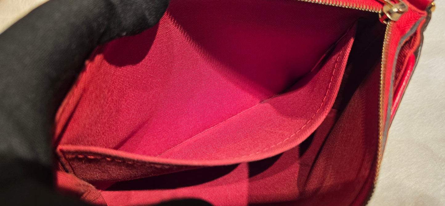 Authentic Louis Vuitton Pallas Clutch Red