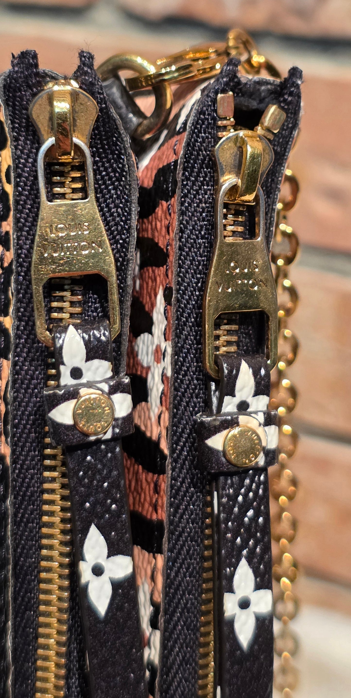 Authentic Louis Vuitton Double Zip Pochette Limited Jungle Edition