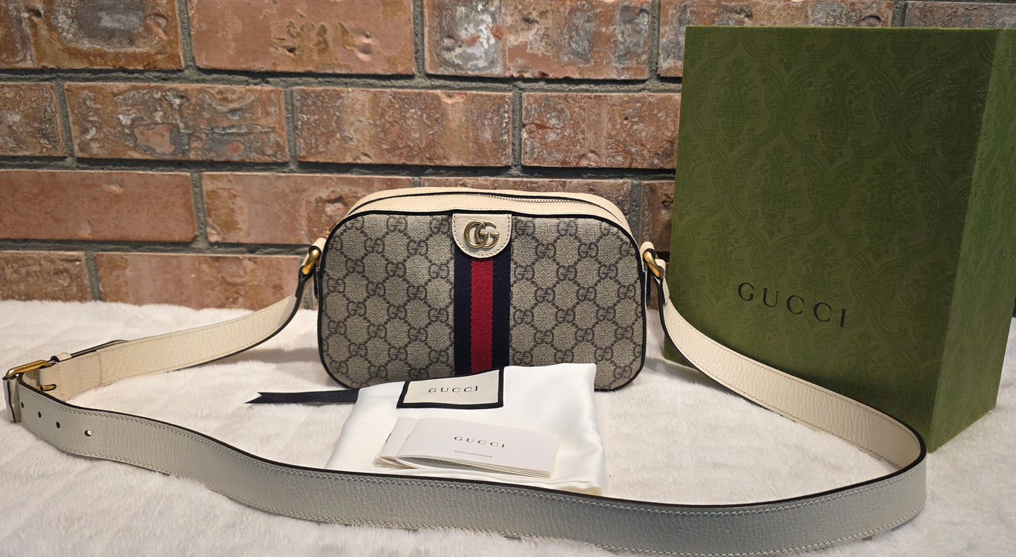 Authentic Gucci GG Supreme Ophidia Small Camera Bag