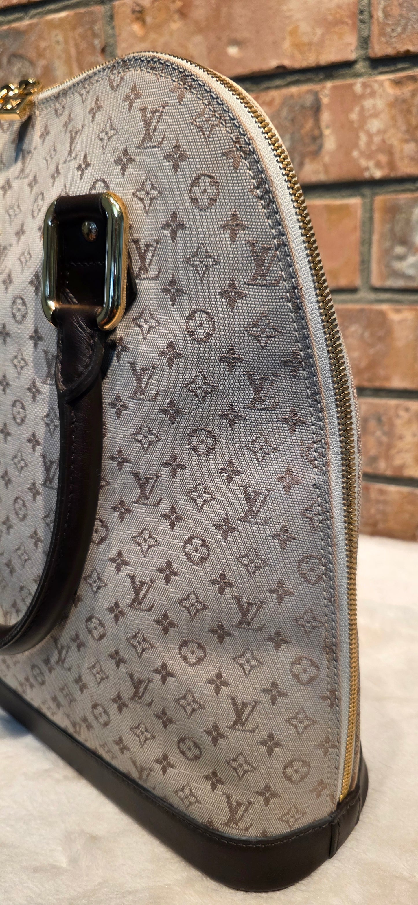 Authentic Louis Vuitton Alma Mini Lin Haut (Tall)