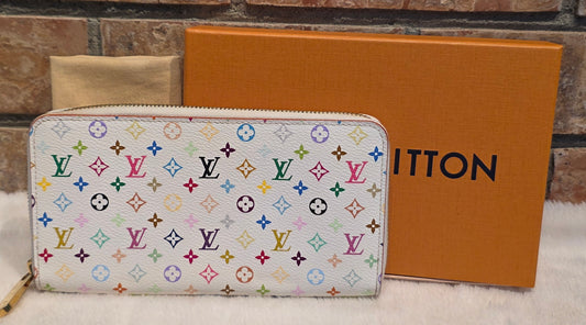 Authentic Louis Vuitton x Murakami Multicolor Zippy Wallet