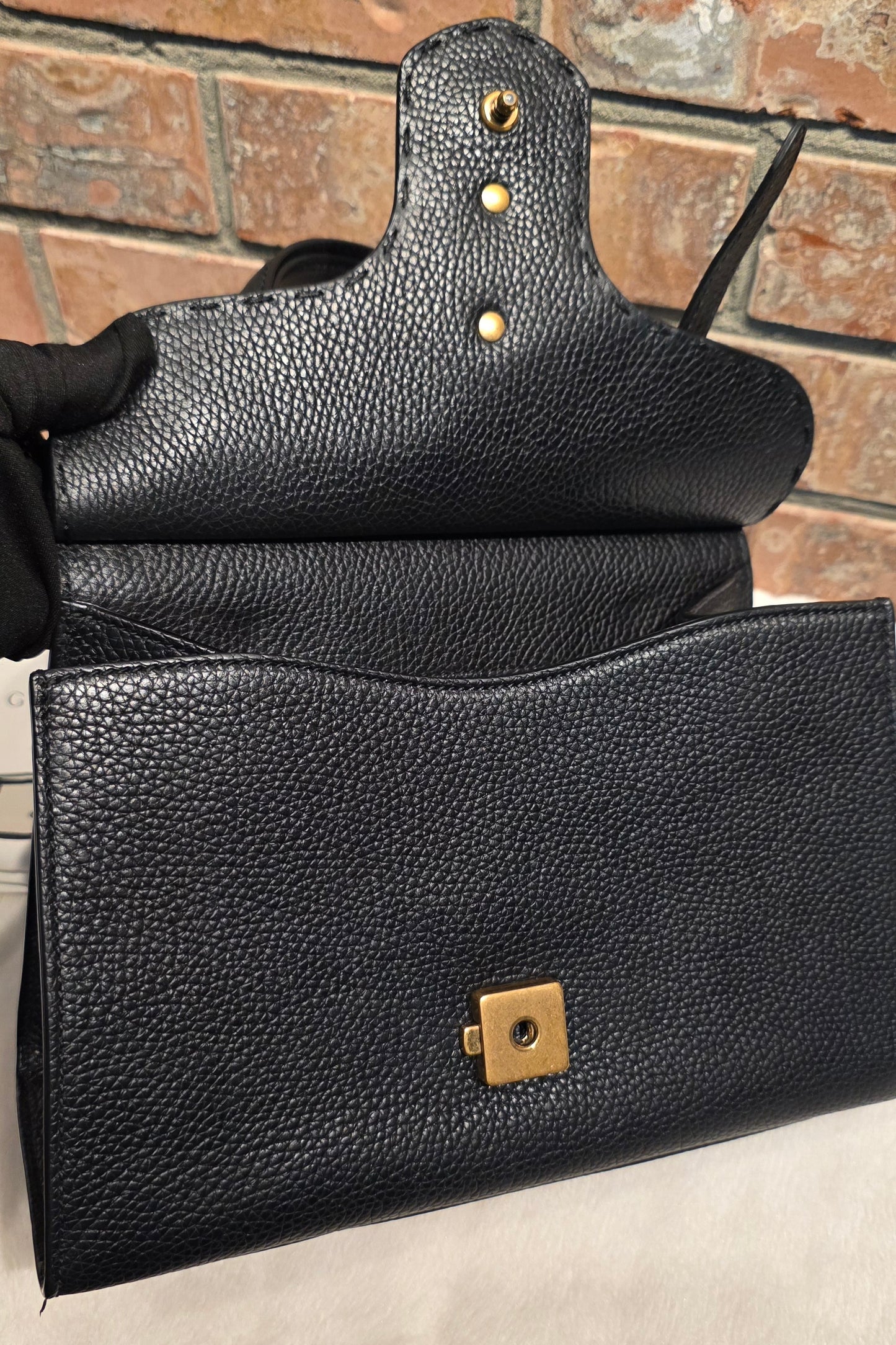 Authentic GG Marmont Top Handle Mini Black